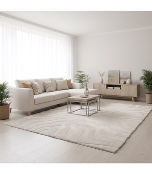 Limba 13020 - Alfombra Pelo Suave - Efecto 3D - Blanco