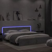 cama matrimonial  cama para adultos  estructura de cama cabecero y luces led gris hormigon 180x200cm cfw824007
