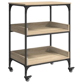 Carro De Cocina Roble Sonoma 60 X 41 X 80,5 Cm Vidaxl