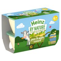 heinz 4 month dessert pots fruity custard pear  apple 4 pack
