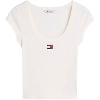 tommy jeans tops y camisetas dw0dw22793 slim rib badge para mujer