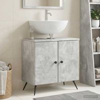 vidaxl mueble de lavabo para bano breda gris hormigon