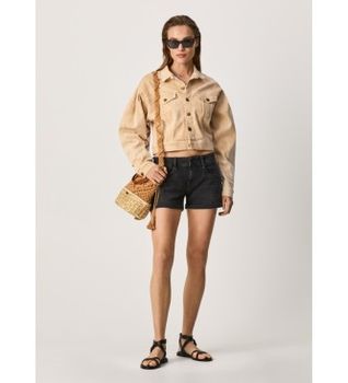 Pepe Jeans para mujer. PL801002XE2 Short denim Siouxie negro (29), Casual, Algodón