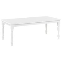 mesa de centro tablero de mdf madera de caucho blanca 100 x 55 cm vintage elegante sala de estar kokomo