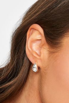 Pendientes De Aro Plateado Con Cristal Brillo