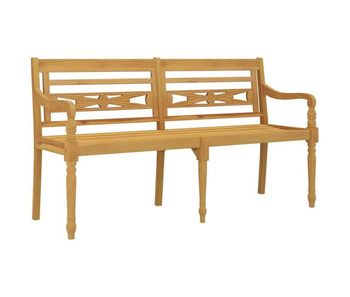 Vidaxl banco batavia madera maciza de teca 150 cm