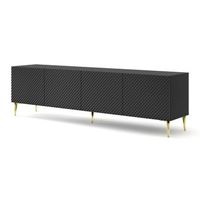 mesa tv ravennac 200x42x56 negro  dorado