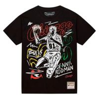camiseta dennis rodman nba chalked up chicago bulls mitchell and ness