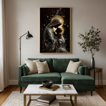 Pintura sobre lienzo lacado con marco y relieves cm 60×3,5×90