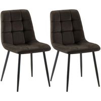 lote de 2 sillas de comedor tilde terciopelo marron 55x45x84 cm clp