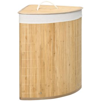 Cesto para ropa 38x38x57 cm madera natural