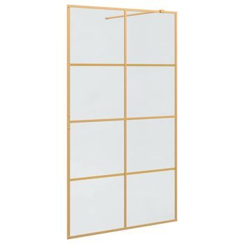 Pared De Ducha Walk-in Dorado 115 X 195 Cm Vidrio Templado Vidaxl
