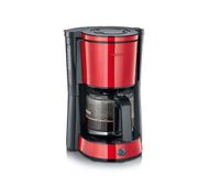 severin - cafetera de goteo para 10 tazas cafetera de filtro  cafetera americana con jarra de cristal con placa calefactora y desconexion automatica negro  rojo ka 4817