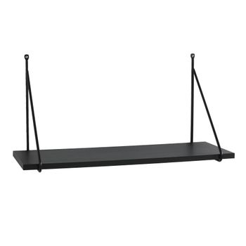 Estante de pared efecto madera negro cm. Al.30 x l.60 x p.22