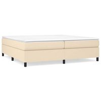 estructura de cama con somier tela color crema 200x200 cm vidaxl