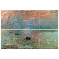 legendarte - panel decorativo multiple impresion sol naciente - claude monet cm 100x150 6 paneles
