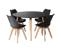 mesa redonda martha 120cm y 4 sillas nora