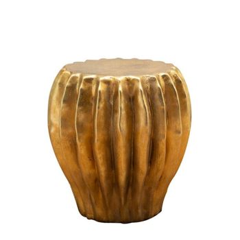 Mesa auxiliar de resina dorada