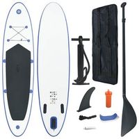 set de paddel surf tabla sup inflable azul y blanco vidaxl