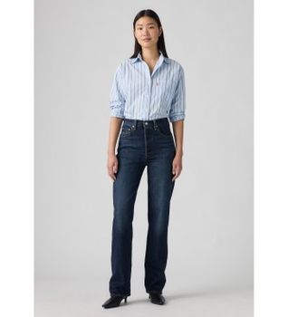 Levi's para mujer. 79078-0044 Jeans Ribcage Full Length marino (29/32), Casual, Algodón, Denim