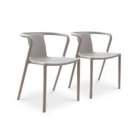 conjunto de 2 sillones de jardin apilables de polipropileno