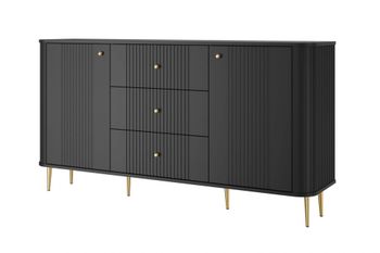 Cómoda de 2 puertas y 3 cajones con pie de metal 160x85 cm