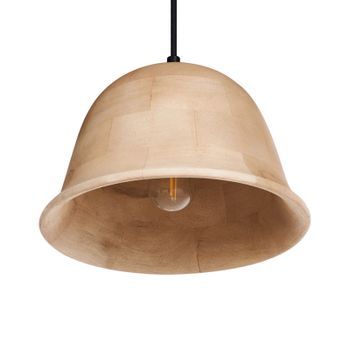 Lámpara Colgante Boho Moderna Forma Redonda Madera De Mango Marrón Claro Goika
