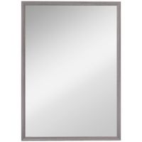 homcom espejo de pared 50x70 cm marco efecto madera montaje sencillo con tornillos gris   aosom espana