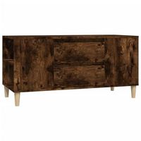 mueble de tv madera contrachapada roble ahumado 102x445x50 cm vidaxl