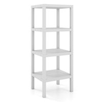 costway estanteria plastico 4 niveles estante organizador estrecho multiusos sin herramientas bano sala lavanderia 38 x 325 x 99 cm blanco