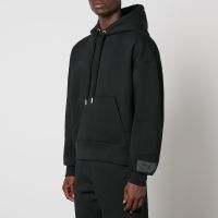 ami tonal logo cotton-jersey hoodie - s