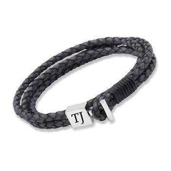Pulsera de cuero vintage con grabado láser incluido