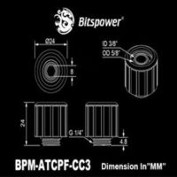 adaptador bitspower artemis para wasserkuhlung con acabado plateado y forma recta