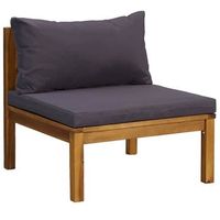 sofa seccional central con cojines gris oscura madera de acacia vidaxl