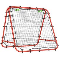 homcom red de rebote plegable con angulo ajustable para entrenamiento de futbol beisbol y tenis 100x95x90 cm rojo