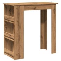 mesa bar con estante almacenaje roble artisan 102x50x1035 cm vidaxl