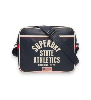 Superdry para mujer. W9110431A Bandolera Retro Alumni marino (OSFA), Casual, Poliéster