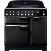 rangemaster elan deluxe ela90eibl 90 cm electric induction range cooker - black  chrome black