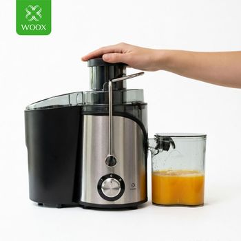 WOOX Easy Drink 600W Centrifugal Juicer 2 speeds Anti-Drip System for Fruits and Vegetables, 1.5L Pulp+0.5L Cup,Overheat Protect Safe and Healthy Juice Extraction Machine,65mm wide chute easy insert
