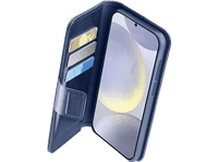 funda movil - cellularline book agenda para samsung galaxy s25 ultra con tapa tarjetero cierre magnetico azul