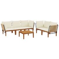 6 uds madera de acacia solida y cuerda natural vidaxl