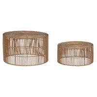 mesa centro set 2 ratan 70x70x40 natural