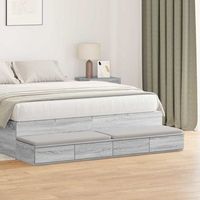 cajones de cama - almacenamiento - madera de ingenieria - gris sonoma 150x365x165cm