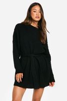 vestido jersey tall de punto con cinturon negro
