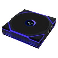 ventilador suplementario lian-li uni fan tl 120mm argb pwm reverse sin cables lcd panel tactil negro