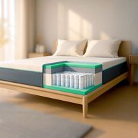 colchon 140x200 en memory foam y muelles ensacados  altura 25 cm  tecnologia breeze  transpirable anallergico y desenfundable