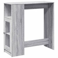 mesa alta bar  mesa de bistro con estantes gris sonoma 101x40x1035 cm
