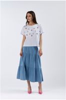 camiseta con apliques de pedreria white