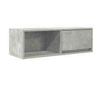 mueble tv - mesa de tv de madera de ingenieria gris hormigon 80x31x255cm