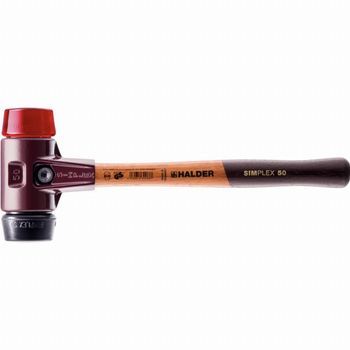 Halder Simplex Maza Relleno De Caucho / Plástico Con Carcasa De Hierro Maleable Y Mango De Madera - D=60 Mm - 3026.060